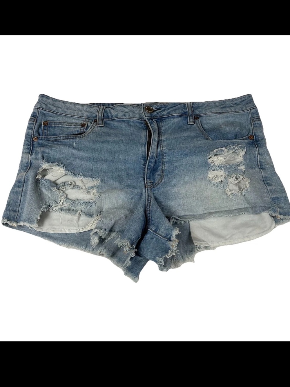 Y2K American Eagle Women’s Plus Size 18 Hi Rise Festival Shortie Shorts Jean